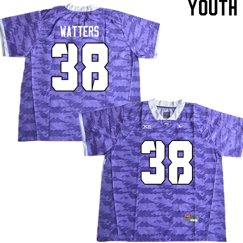 Youth #38 Payton Watters TCU Horned Frogs College Football Jerseys Sale-Limited Purple